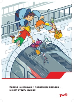 Плакат Поведение на железной дороге